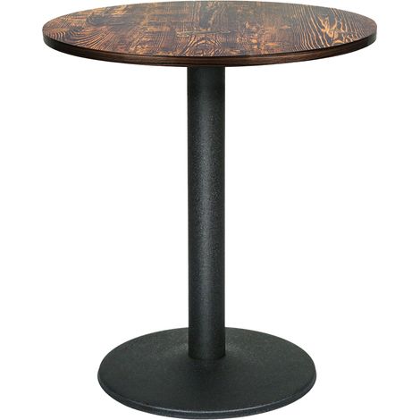 Mesa de comedor redonda vintage para 2-4 personas, mesa de bistró redonda con patas de acero - Modelo A03 (60 x 60 x 75 cm) (1/5)
