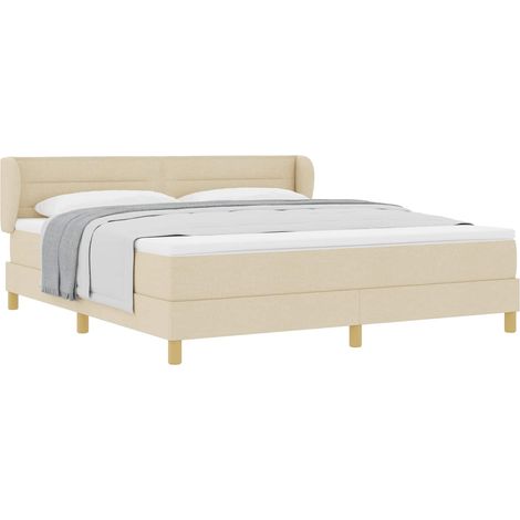 Maison Exclusive - Lit à ressorts avec matelas Crème 180 x 200 cm tissu (1/5)