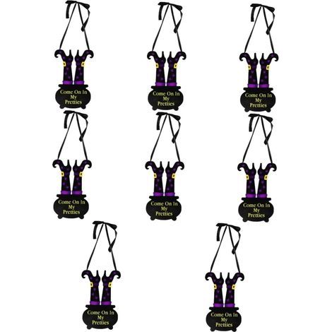 8 Pièces Pendentif Plaque de Porte sorcière couronnes d'automne pour Porte d'entrée affichette de Porte Couronne Halloween Decoration décoration Halloween décor Suspendu de Porte (1/5)