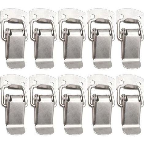10 Pièces Fermeture à Levier 47mm Loquet à Bascule, Fermoir à Bascule Attache Capot, Fermoir à Ressort Loquet à Ressort pour Fenêtre, Meubles, Tiroir, Armoire, Boîte à Outils (1/5)