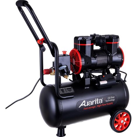 AUARITA ÖLFREIER KOMPRESSOR 1450W 24L ZWEI-ZYLINDER-LEISE KOMPRESSOR (1/5)
