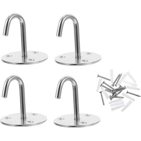 4 crochets plafond - inox - pour rangement et format compact (1/5)