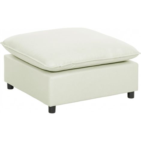 Pouf ottoman moderne en tissu avec pieds en plastique pour salon et chambre, 75 cm, blanc crème élément essentiel pour améliorer le confort et l'esthétique de votre espace de vie, facile à utiliser...