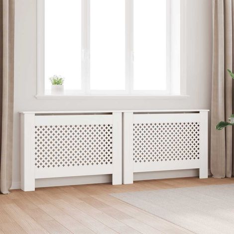 Cache-radiateurs 2 pcs Blanc 112x19x81,5 cm MDF