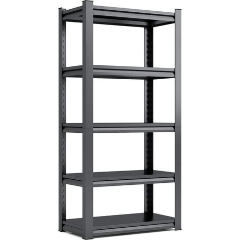 Étagère de Rangement en Métal 5 Niveaux, 183 x 90 x 40 cm, Tablettes Réglables pour Garage et Entrepôt (1/5)