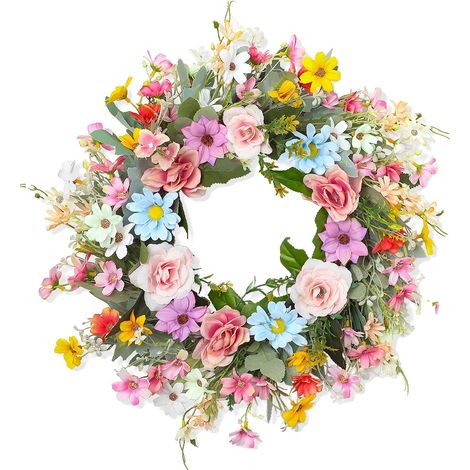 Ghirlanda di fiori artificiali, decorazione versatile, manutenzione minima, colorata (1/2)