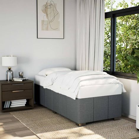 vidaXL Cadre de lit sans matelas gris foncé 90x190 cm tissu (1/5)