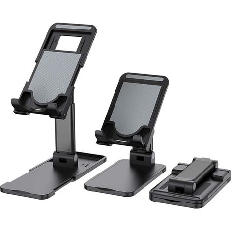 Support de téléphone, support de tablette de téléphone pliable pour bureau, support de levage universel pour téléphone portable de bureau avec hauteur et angle réglables