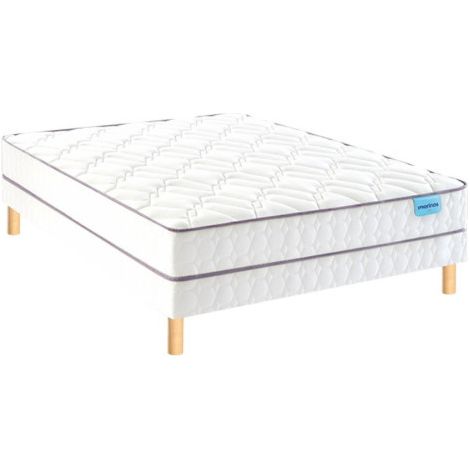Ensemble Merinos MORNING ROUTINE + Sommier twist + Pieds 90x190 Ressorts (1/5)