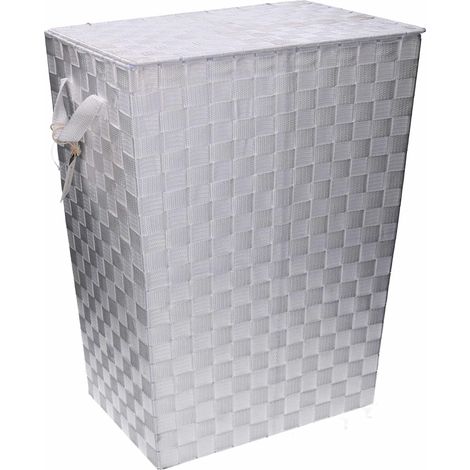 Cesto Portabiancheria in poliestere bianco rettangolare cm 40x30xh53