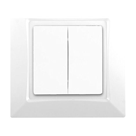 Siemens – Interrupteur double va et vient complet blanc – Poussoir monobloc avec technologie novatrice – Pour plaques réversibles – 3629 - SIE003629