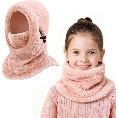 Kinder Thermo Sturmhaube 3-9 Jahre, Multifunktionale Winddichte Skimaske, Warme Mütze Halswärmer Rosa (1/5)