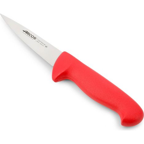 Coltello da macellaio Arcos Colore - Prof 292922 in acciaio inox Nitrum e mango ergonomico rosso Polipropilene e 13 Lama cm, coperchio espositivo