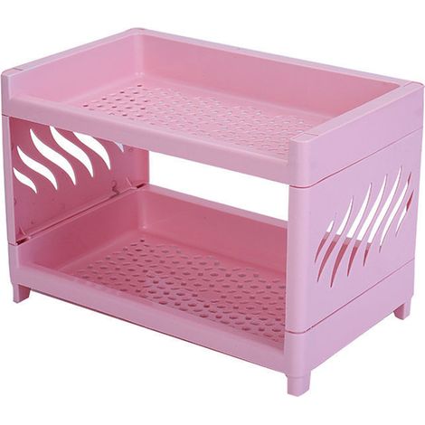 Étagère de rangement de bureau à double niveau, étagère de rangement pliable pour fournitures de bureau, étagère de rangement (1/5)