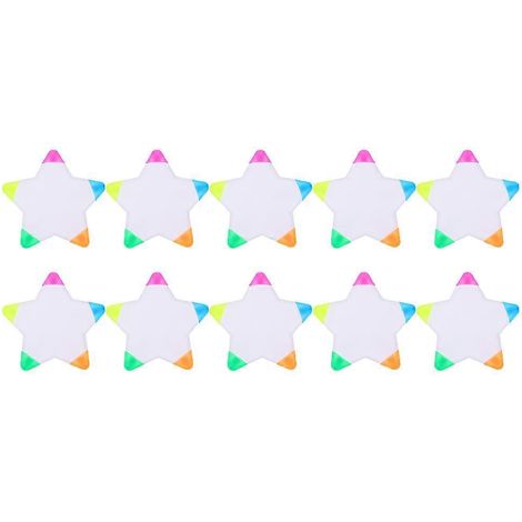 lot de 10 stylos fluorescents en forme de pentagramme (couleurs assorties)-11.00X11.00X1.50CM