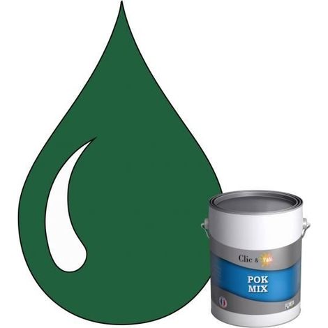Peinture d'Accroche et Finition 2 en 1 - POK - Vert Menthe - Acrylique Satinée - 1L - RAL 6029 (1/4)