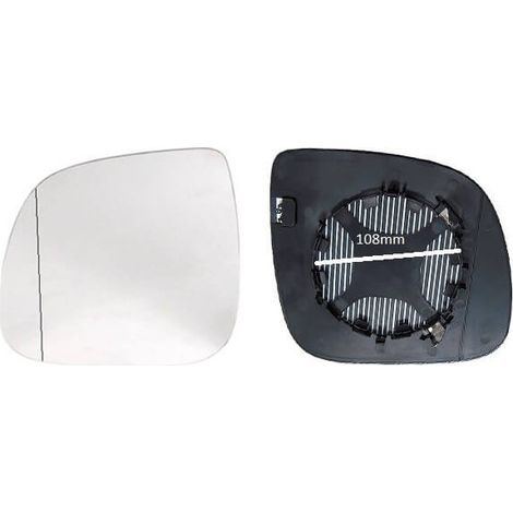Verre de rétroviseur gauche chauffant 108mm Volkswagen Transporter T5 phase 2 2010-2015