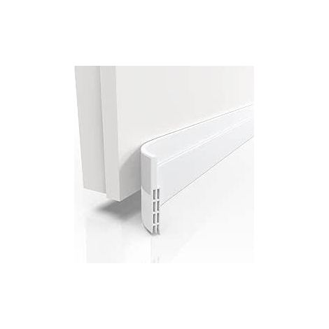 Junta de puerta y burlete – Nuevo aislante para la parte inferior de la puerta (instalación rápida), ideal para el aislamiento contra el frío, el ruido y la humedad (1 x blanco) (1/5)