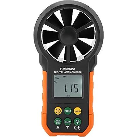 PEAKMETER PM6252A Anémomètre Numérique Portable Haute Précision Compteur de Vitesse du Vent pour une Utilisation en Extérieur Taille 150mm (1/5)