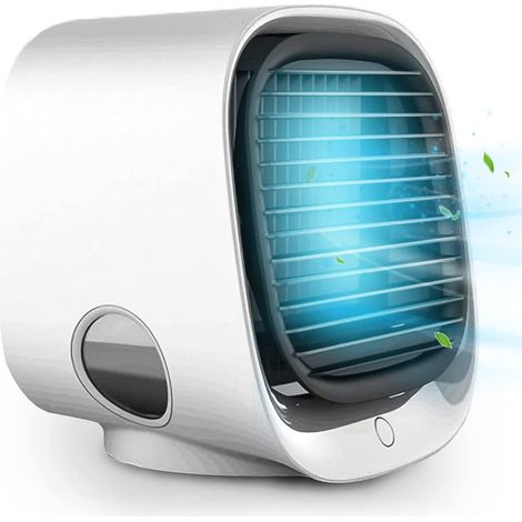 Refroidisseur Évaporatif Portatif - 3 Vitesses Réglables - Orientation Ajustable Haut/Bas - Lampe LED Intégrée - Pour Maison Bureau Chambre (1/5)