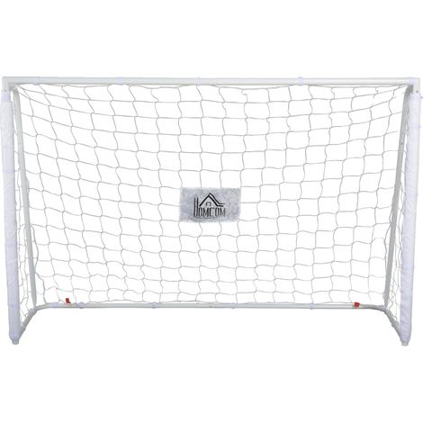 Portería de fútbol, estructura metálica revestida, 186 x 62 x 123 cm, malla de 10 x 10 cm, montaje rápido, apta para todas las edades. (1/5)