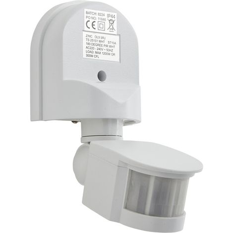 Litecraft Luton 180 Degrees PIR Motion Sensor Outdoor Fitting - White