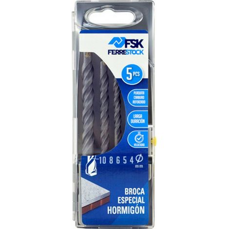 Set di trapani Ferrestock 4, 5, 6, 8, 10 mm Universale Calcestruzzo