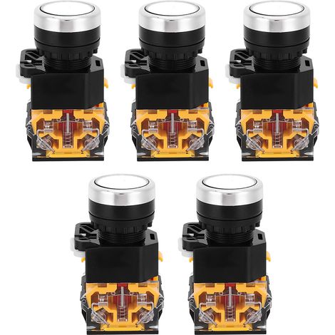 Bouton Poussoir 22mm - Réarmement Automatique 37V-440V - Pour Tableau Électrique Industriel - Lot De 5 (1/5)