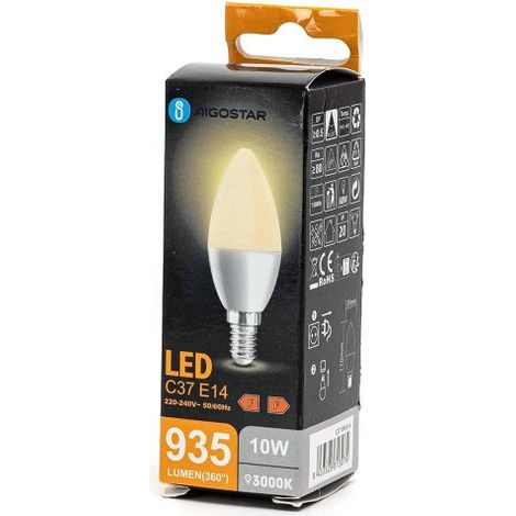 lampadina led candela C37 E14 bianco caldo F 10 watt (1/5)
