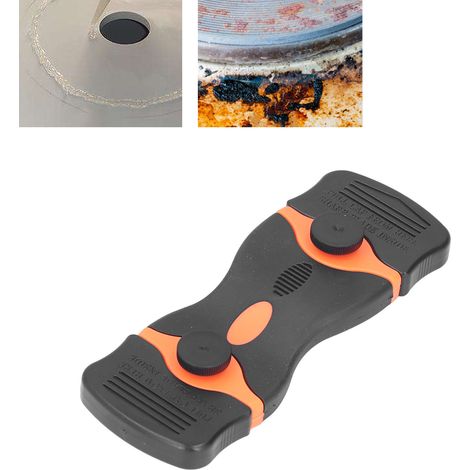 Doppelfunktionsschaber mit zweifarbigem Kunststoffgriff, Entferner für Autofenster-Tönungsfolien und Klebstoff für Handybildschirme, doppelköpfiger Schaber, schwarz + orange. (1/5)