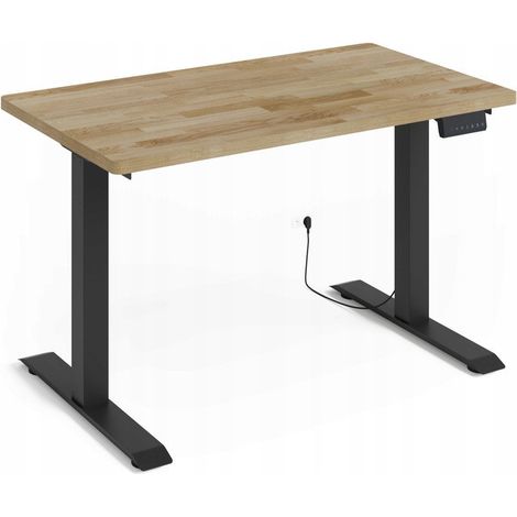 Bureau professionnel 120x65 Noir/Artisan hauteur de 72 à 120cm réglable électrique (1/5)