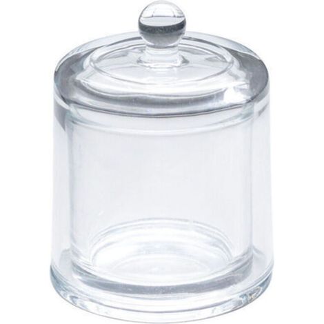 Boîte compacte transparente avec couvercle pour cotons-tiges et disques démaquillants – Rangement pratique et hygiénique (1/5)