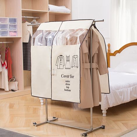 Housse de protection transparente pour porte-vêtements, étanche et anti-poussière avec fermetures éclair durables/Protège-vêtements imperméable