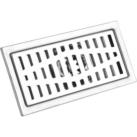 Siphon de sol salle bain, rectangulaire long en acier inoxydable (1/5)