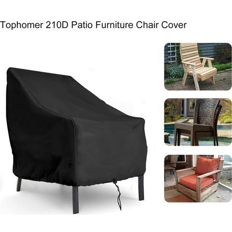 Housse de protection extérieure pour mobilier de jardin, housse chaise et canapé imperméable, anti-UV 210D, taille universelle, résistante à la pluie et au vent (1/5)