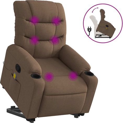 Maison Exclusive - Silla de masaje reclinable de pie de tela marr (1/5)