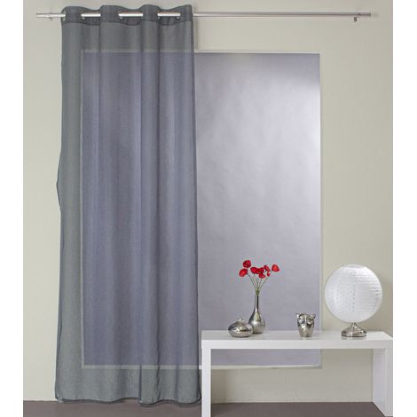 Voilage à oeillets 140x240 cm – Tissu uni 100% polyester – 8 oeillets inox diamètre 4 cm – Finition ourlet – Enjoy Home