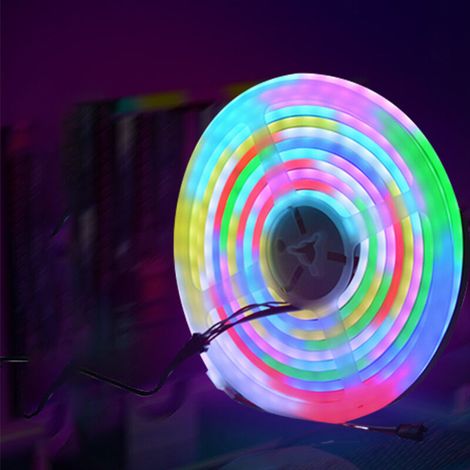 Bande LED 7 couleurs, ruban adhésif 5050 avec télécommande et kit d'alimentation, idéale pour meubles, escaliers et pièces, 10 m.