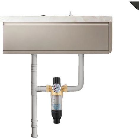Filtre à sédiments à dévissage, Débit de 3T/H, Précision de filtration de 40μm, Construction en laiton et acier inoxydable, Entretien par siphon de lavage à contre-courant, Compatible avec l'eau de vi (1/5)