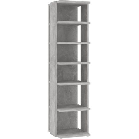 Maison Exclusive - Scarpiera Grigio Cemento 27,5x27x102 cm in Legno Multistrato
