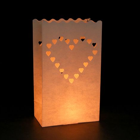 20 Stück weiße Kerzenbeutel, flammhemmende Laternenlichter aus Papier