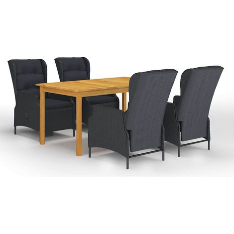 Ensemble à manger de jardin 5 pcs-Salon de jardin Gris foncé 809951 (1/5)