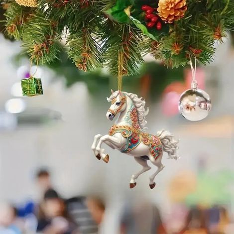 Ornement Cheval - Acrylique - Pour Arbre De Noël Et Décoration Intérieure - 2025 - Unité (1/5)