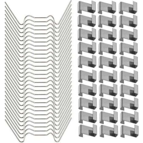 Lot de 150 Clips de Fixation pour Vitrage de Serre avec 75 Attaches W et 75 Attaches Z (1/4)