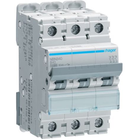 Interrupteur et disjoncteur Hager nbn340 40 A 10 kA