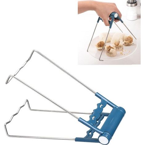 Pinza antiscottatura per piatti e ciotole, accessorio da cucina pieghevole, 18,3 x 8,8 x 5 cm, per sollevare vaporiere, piatti e ciotole calde. (1/5)