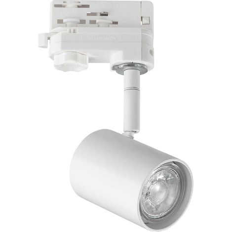 Faretto Cilindrico Spot Metallo Bianco 1 Luce Gu10 (1/4)