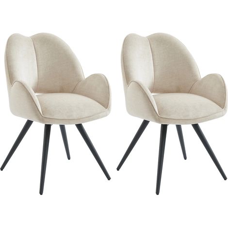 Sedia girevole con braccioli in Tessuto e Metallo Nero Beige - Lotto di 2 - GULSUN della Maison Céphy (1/5)