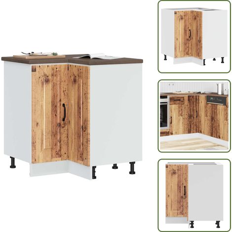 Armoire d'angle de cuisine Kalmar vieux bois bois d'ingénierie - Armoire D'angle De Cuisine - Armoires D'angle De Cuisine - Armoire D'angle - Meuble D'angle