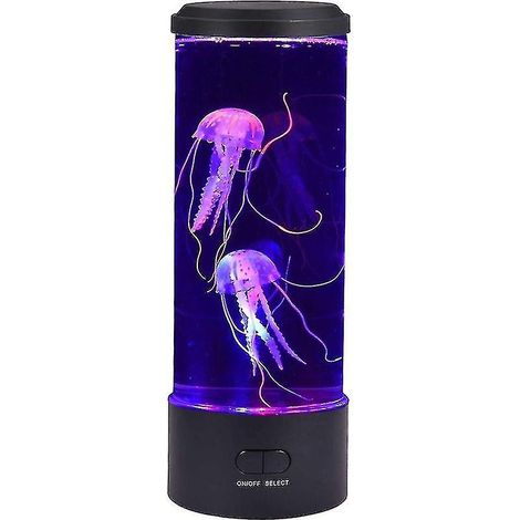 Lampe à lave LED méduse multicolore, veilleuse rechargeable USB, ronde (1/5)
